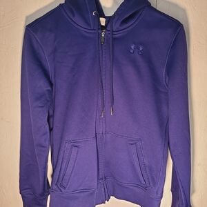 Under Armour Girls Purple Full Zip Hoodie Size S Long Sleeve Hooded